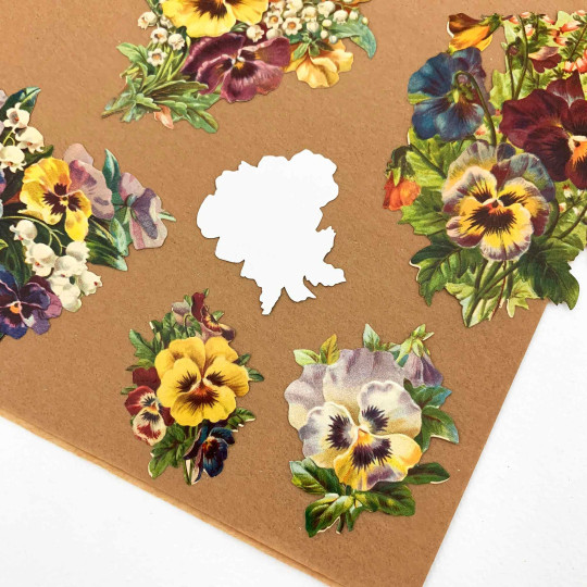 Beautiful Pansies Loose Flowers Paper Scrap Pack